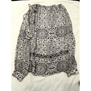 L'Agence Purple Floral Boho Loose Flowy Long Sleeve Blouse‎ Women's S